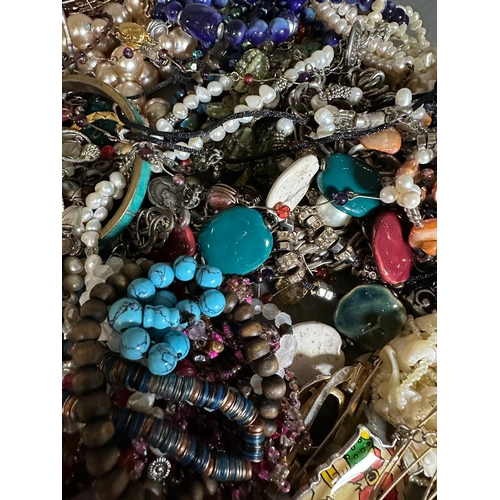 502 - A very large collection of costume jewellery with necklaces, bracelets etc.