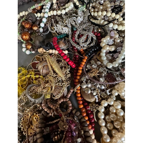 502 - A very large collection of costume jewellery with necklaces, bracelets etc.