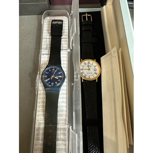 532 - A selection of seven boxed watches to include Swatch, Accurist, Limit etc.