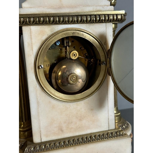 598 - An eight day Chefdrue Mantle clock with pillar design