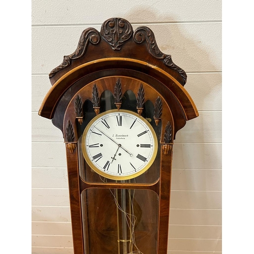 608 - Biedermeier wall regulator grand sonnerie clock by Rosenbusch Oedenburg   C1850 (H131cm)