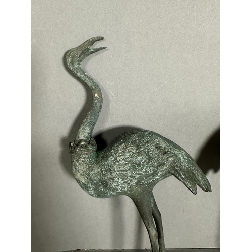 637 - A pair of bronze cranes AF