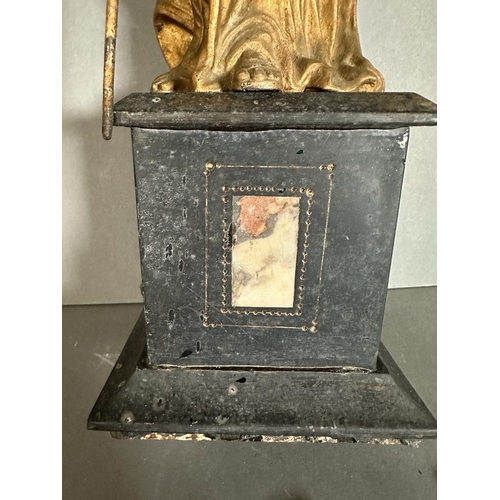 641 - A classical themed metal statue on AF marble base