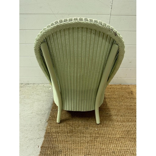 69 - A green Lloyd Loom bedroom chair