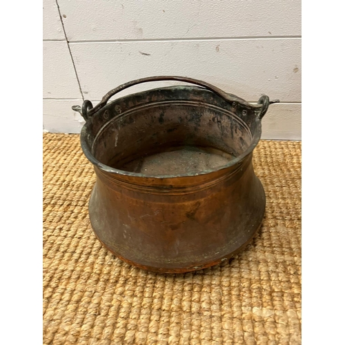 728 - Two copper open fire cooking pots