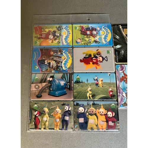 731 - A selection of collectable phone cards to include Telly Tubbies