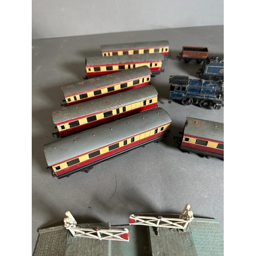 741 - A TTR Trix twin model railway comprising of two engines, eighteen carriages and in excess of fifty p... 