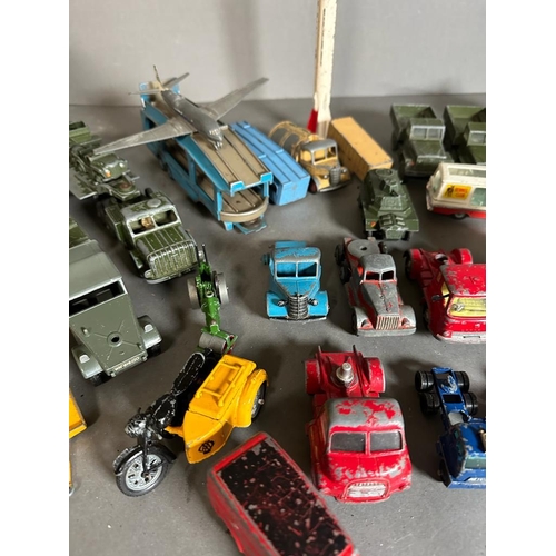 742 - A selection of play worn Diecast toy cars to include Matchbox and Dinky