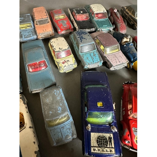 743 - A selection of play worn Diecast toy cars to include Matchbox and Dinky etc