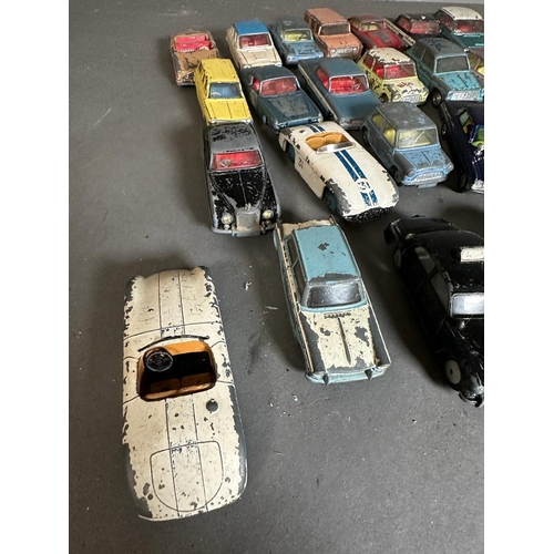 743 - A selection of play worn Diecast toy cars to include Matchbox and Dinky etc