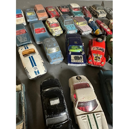 743 - A selection of play worn Diecast toy cars to include Matchbox and Dinky etc