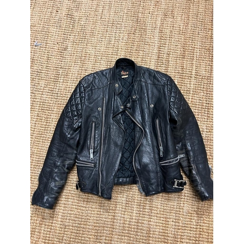 766 - A vintage Bobo leather jacket size 38