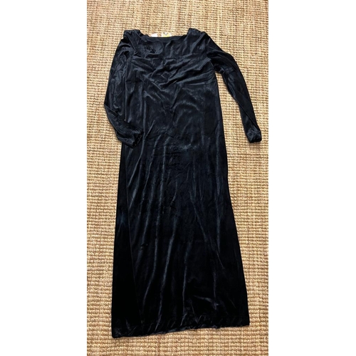 767 - Harrods black long velvet dress