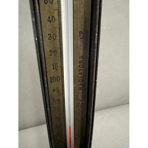 78 - A brass/iron Serck industrial radiator thermometer (H31cm)