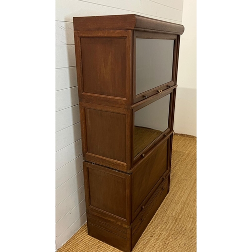 86 - A four tier globe Wernicke style cabinet (H150cm W80cm D39cm)