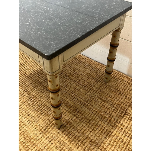 90 - Faux bamboo and marble painted coffee table (H43cm W78cm D46cm)