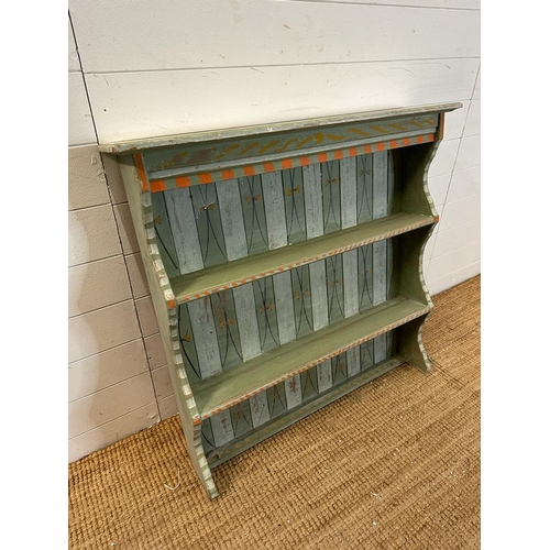 122 - A pine painted two shelf dresser top 91cm x 88cm