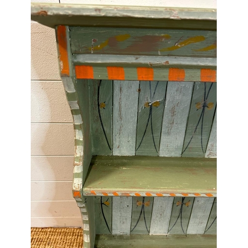 122 - A pine painted two shelf dresser top 91cm x 88cm