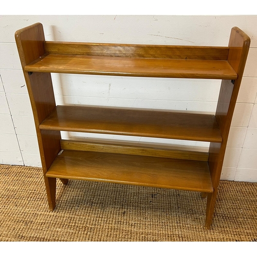 128 - Arts and Crafts style open bookcase (H83cm W76cm D21cm)