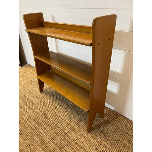 128 - Arts and Crafts style open bookcase (H83cm W76cm D21cm)