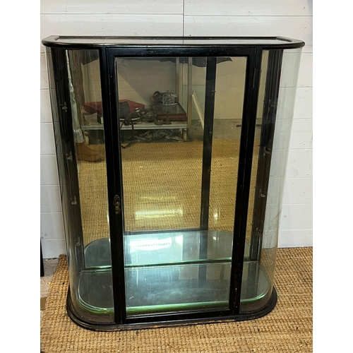 129 - A Victorian glazed shop display cabinet by George Taylor and Co H93cm W76cm D30cm