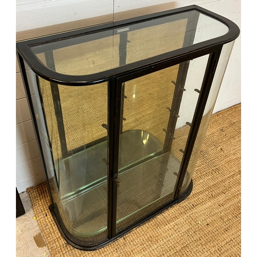 129 - A Victorian glazed shop display cabinet by George Taylor and Co H93cm W76cm D30cm