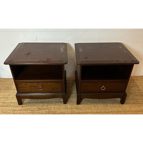 136 - A pair of Stag Mid Century single drawer bedside tables