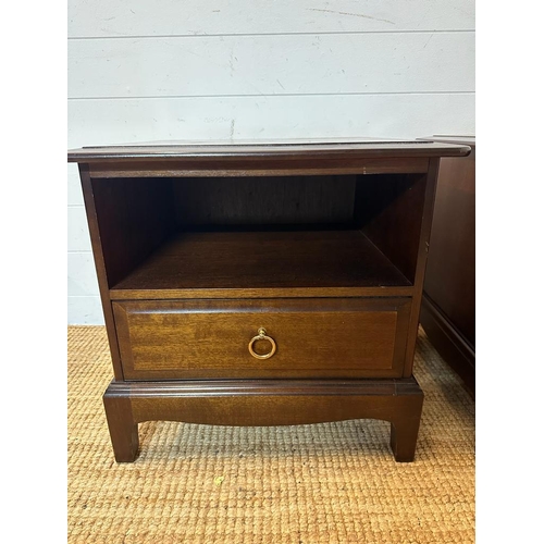 136 - A pair of Stag Mid Century single drawer bedside tables