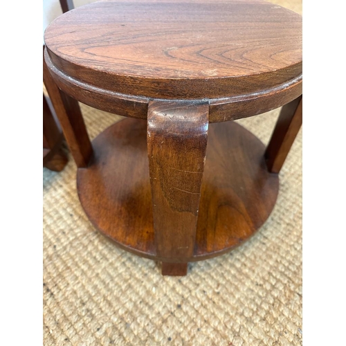 138 - Three small wooden Art Deco side tables comprising of four Bentwood supports and shelf under (H31cm ... 