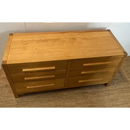 163 - Ercol light oak Chiltern sideboard chest of drawers (H77cm W140cm D50cm)