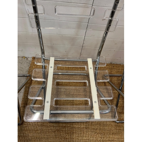 165 - Four folding lolly chairs with acrylic clear seats