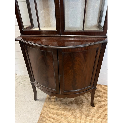 166 - Edwardian mahogany display cabinet (H184cm W76cm D46cm)