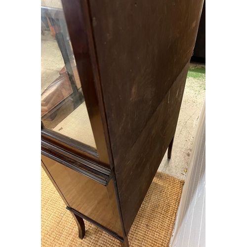 166 - Edwardian mahogany display cabinet (H184cm W76cm D46cm)