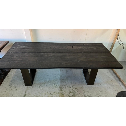 174 - A Large solid wood plank table by The Sustainability Company Riva 1920, stamped to base Italy 2019 R... 