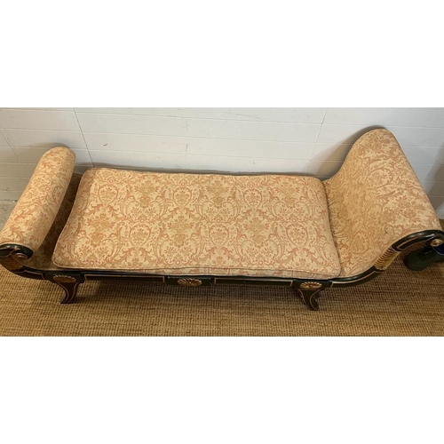 189 - A Regency style chaise longue (H73cm W180cm D62cm)