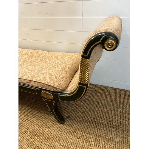 189 - A Regency style chaise longue (H73cm W180cm D62cm)