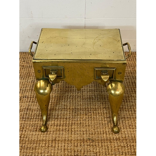 190 - A brass Footmans stool trivet (H29cm W36cm D24cm)