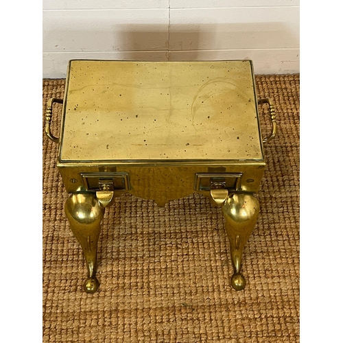 190 - A brass Footmans stool trivet (H29cm W36cm D24cm)