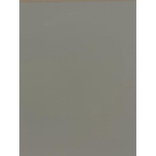 204 - Two grey painted Ikea side tables (H47cm W120cm D40cm and H37cm W60cm D40cm)