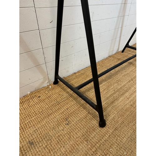 207 - A matt black industrial style A frame hanging rail (H147cm W114cm)