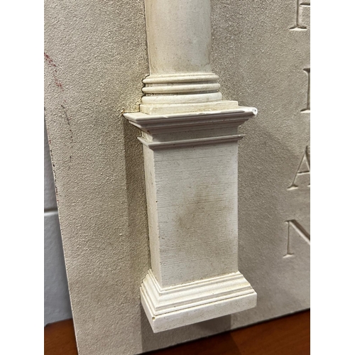 215 - Corinthian column architecture wall hanging model in clay 45cm x 18cm