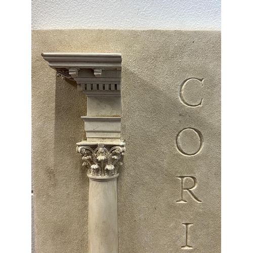 215 - Corinthian column architecture wall hanging model in clay 45cm x 18cm