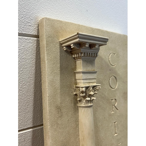 215 - Corinthian column architecture wall hanging model in clay 45cm x 18cm