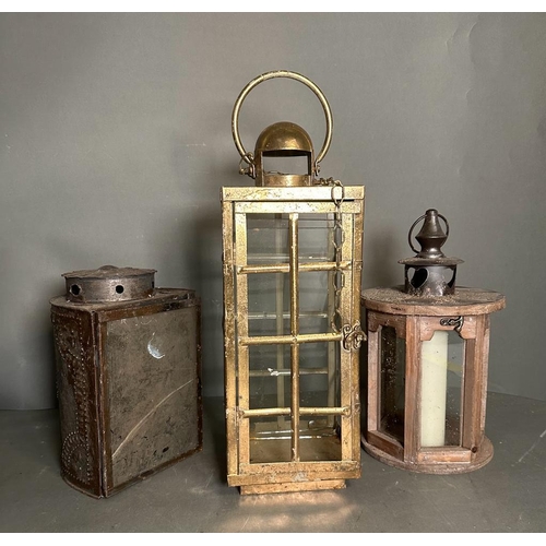 237 - A selection of three vintage hanging lamps and lanterns AF