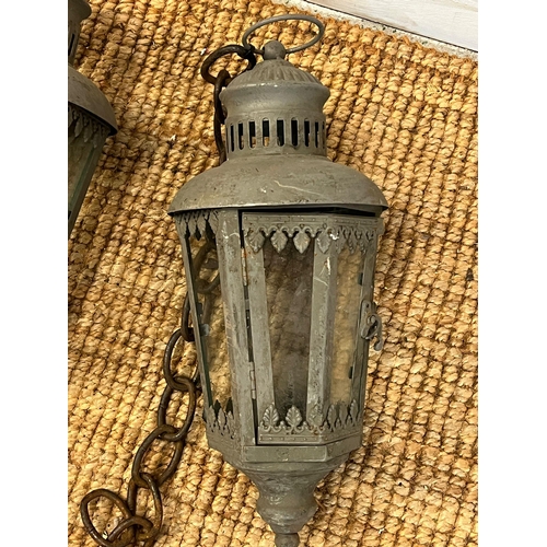 239 - Two gothic style hanging lanterns