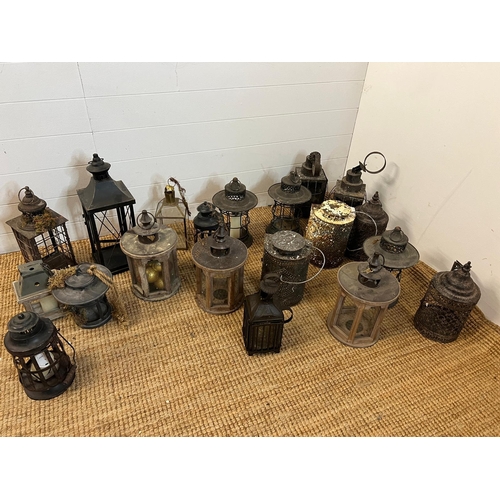 241 - A large selection of lanterns various ages and sizes