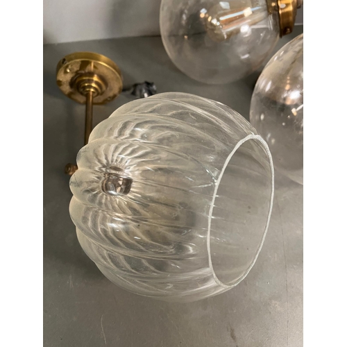 242 - Four globe style, wall hanging lights and ceiling lights