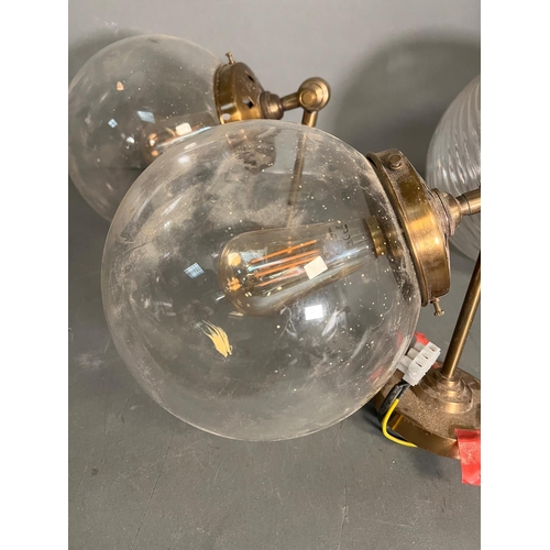 242 - Four globe style, wall hanging lights and ceiling lights