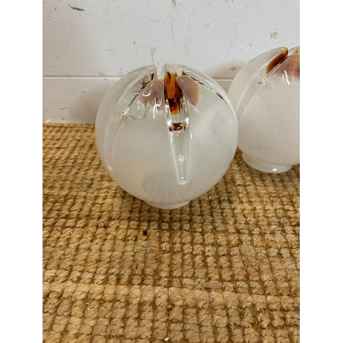 244 - Three Mid Century Murano glass opaque globe lamp shade