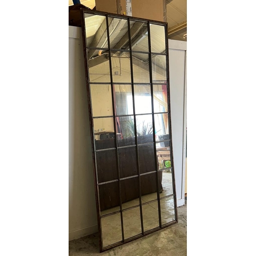 255 - A reclaimed industrial window mirror (274cm x 120cm) (9ft)